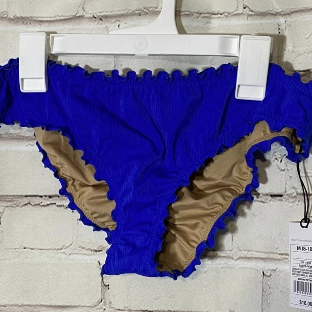 Share Women's Ruffle Cheeky Bikini Bottom - Shade & Shore™ Medium Blue